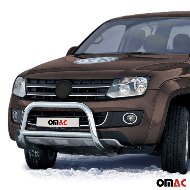 Pare-Buffle Avant Pour VW Amarok 2010-2016 en Acier Inox Argent