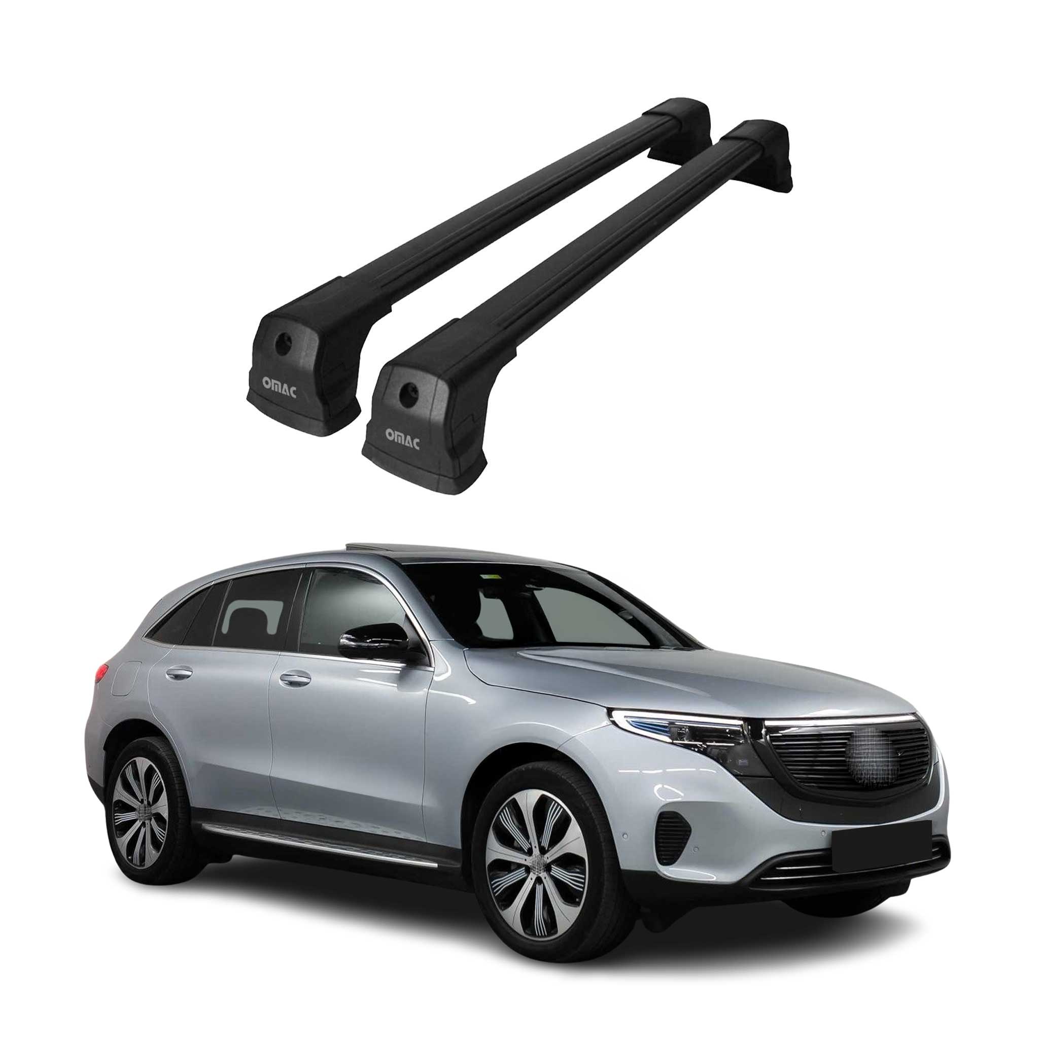 Barres de toit transversales pour Mercedes EQC N293 2019-2023 Aluminium Noir