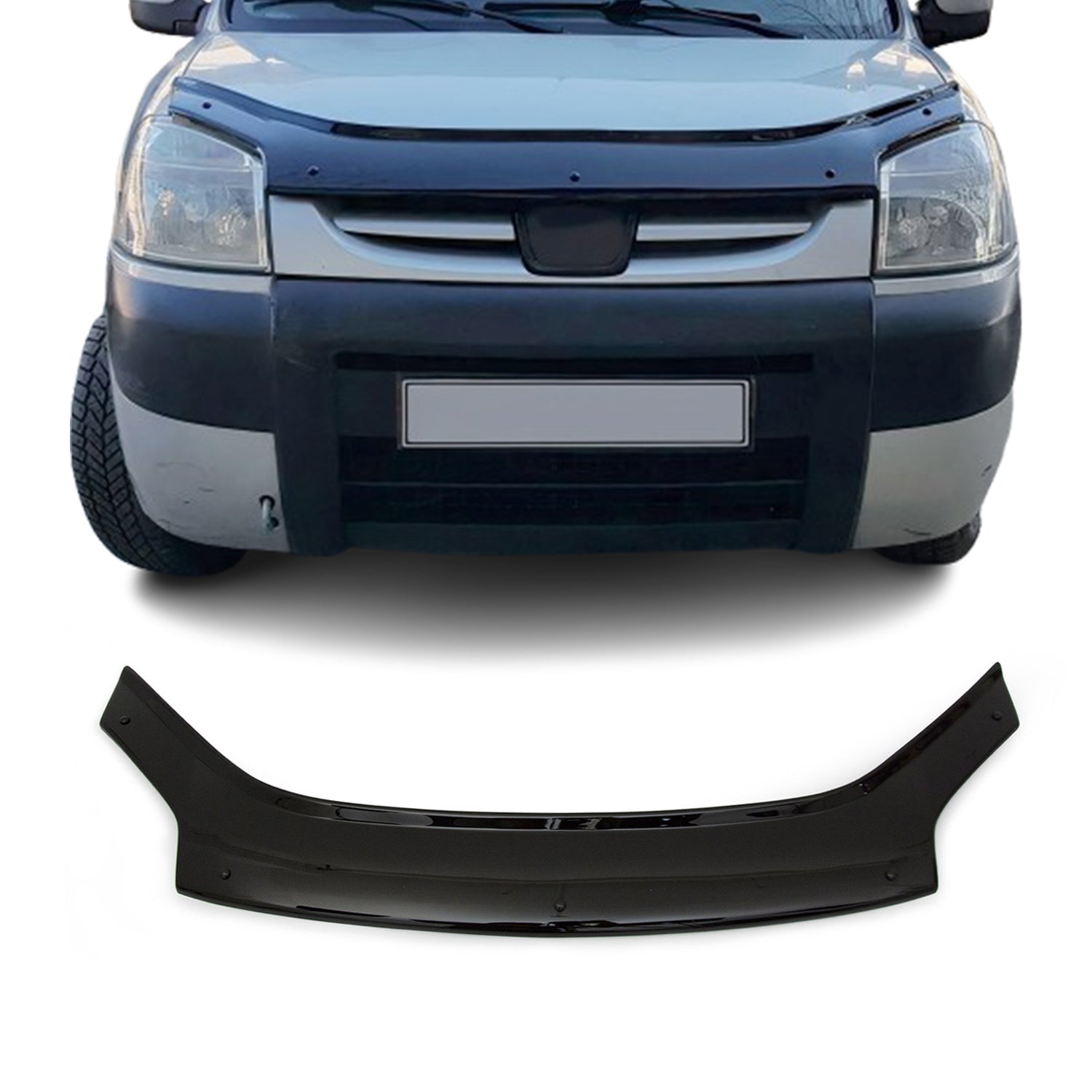 Deflecteurs d'air capot de voiture pour Peugeot Partner 1996-2008 Acrylique Noir