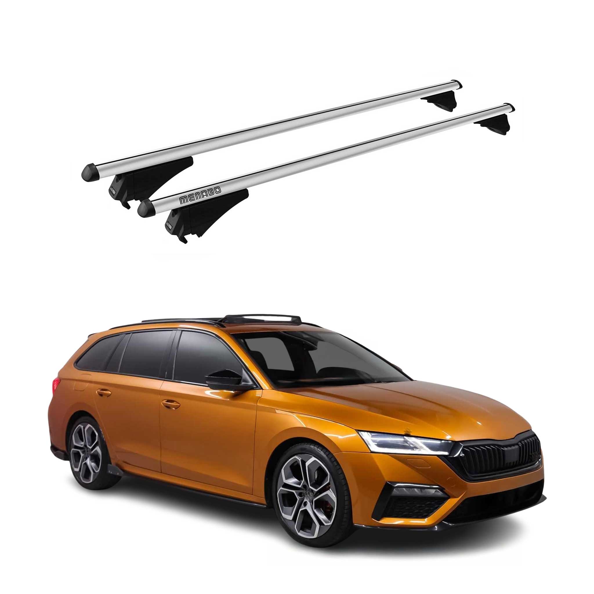 Tiger Barres de toit transversales pour Skoda Octavia Break 2020-26 Alu Gris 2x