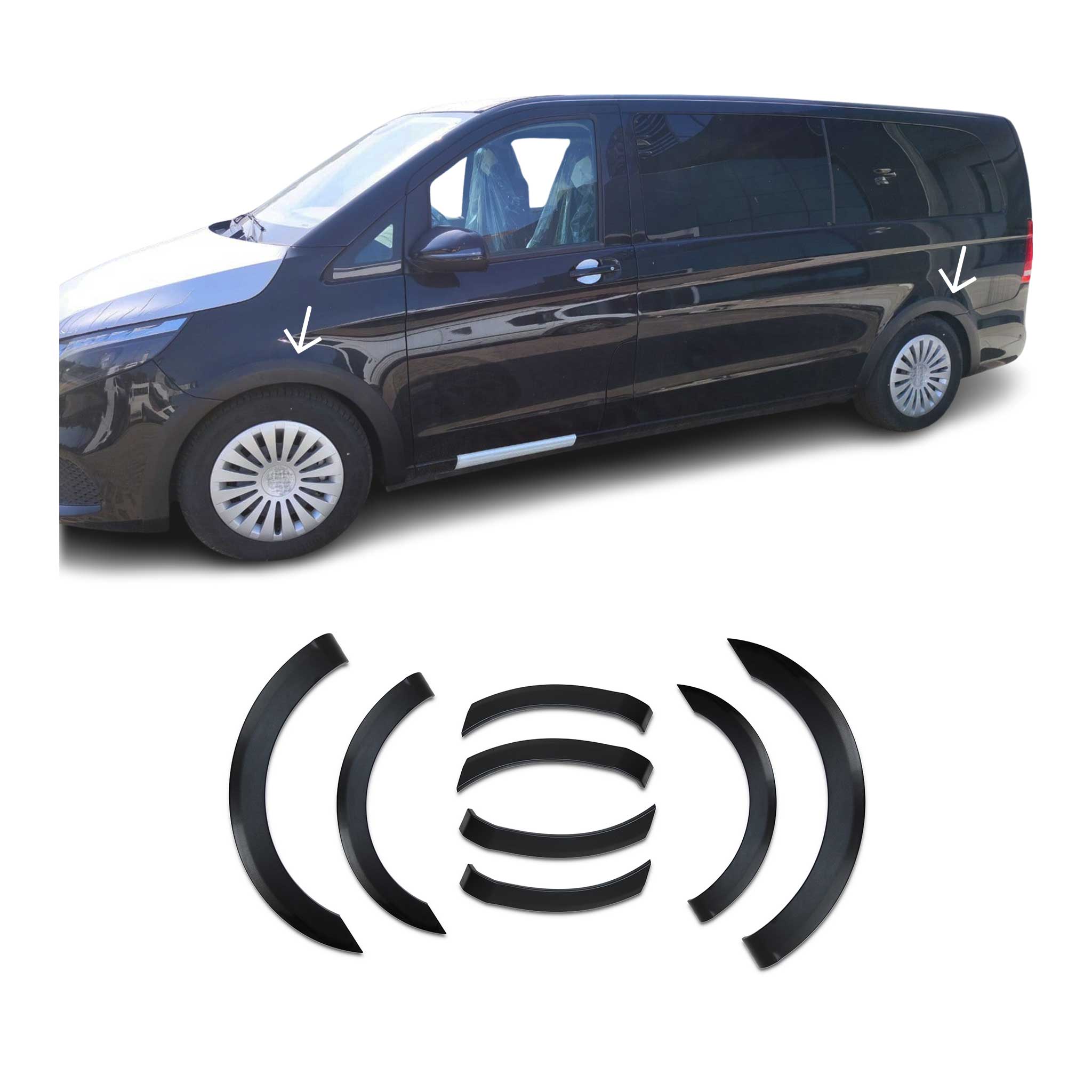 Élargisseurs d'Ailes Arche Pare-Boue pour Mercedes Vito W447 2014-2025 8Pcs