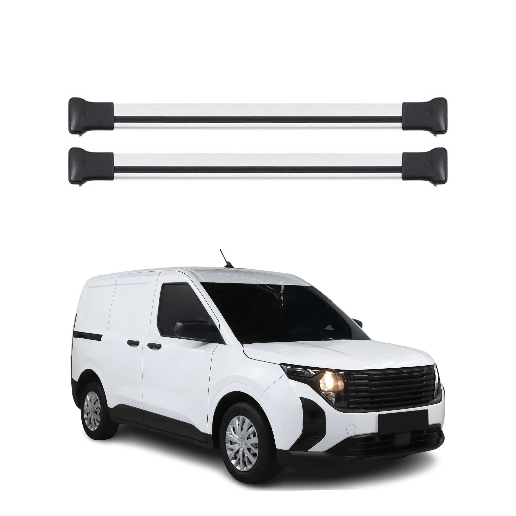 Barres de toit pour Ford Transit Courier II 2023-2026 2 pcs Aluminium gris