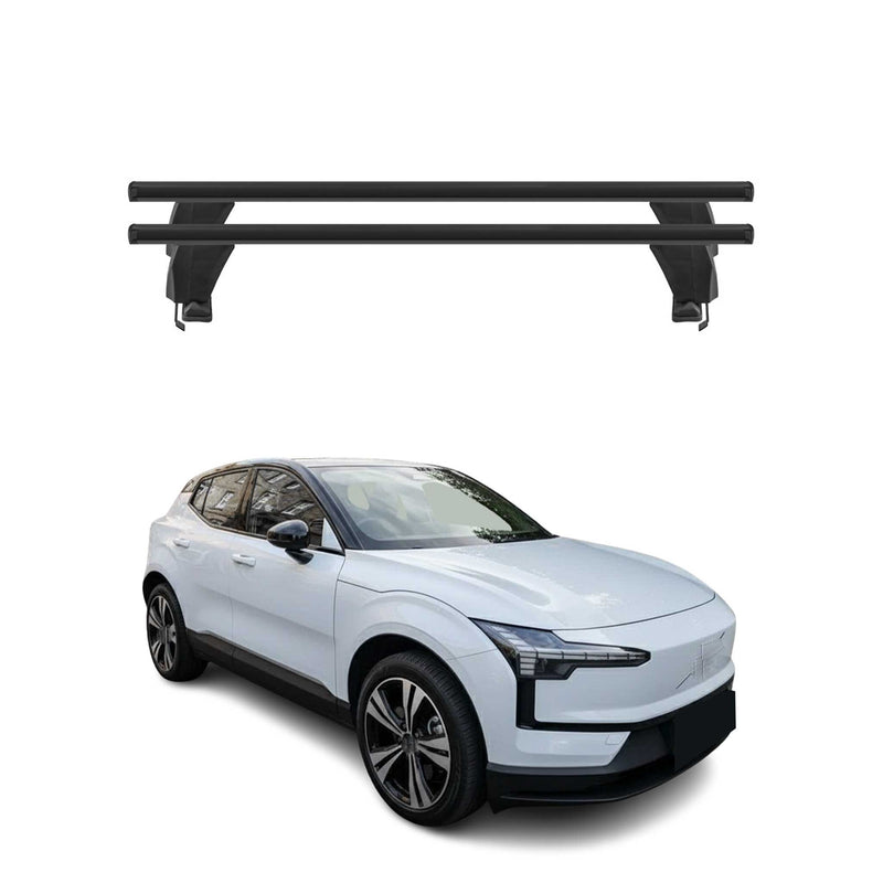 Menabo Barres de toit transversales pour Volvo EX30 2023-2025 Alu Noir 2x
