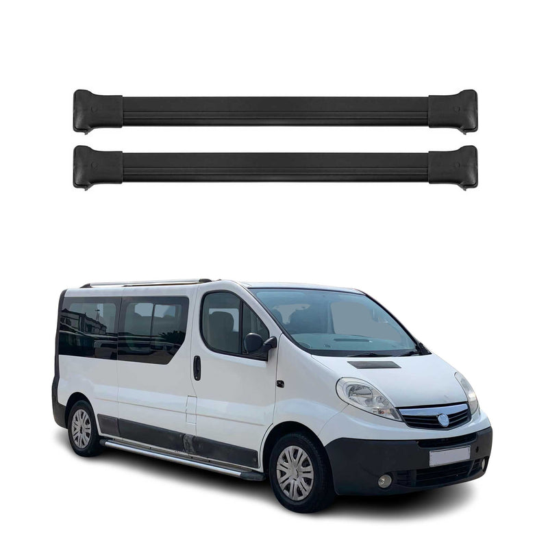 Barres de toit transversales pour Opel Vivaro 2001-2014 Aluminium Noir