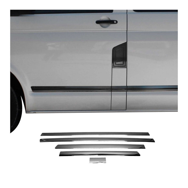 Baguette protection latérale de porte pour VW T5 Transporter 2003-2015 L1 Brossé