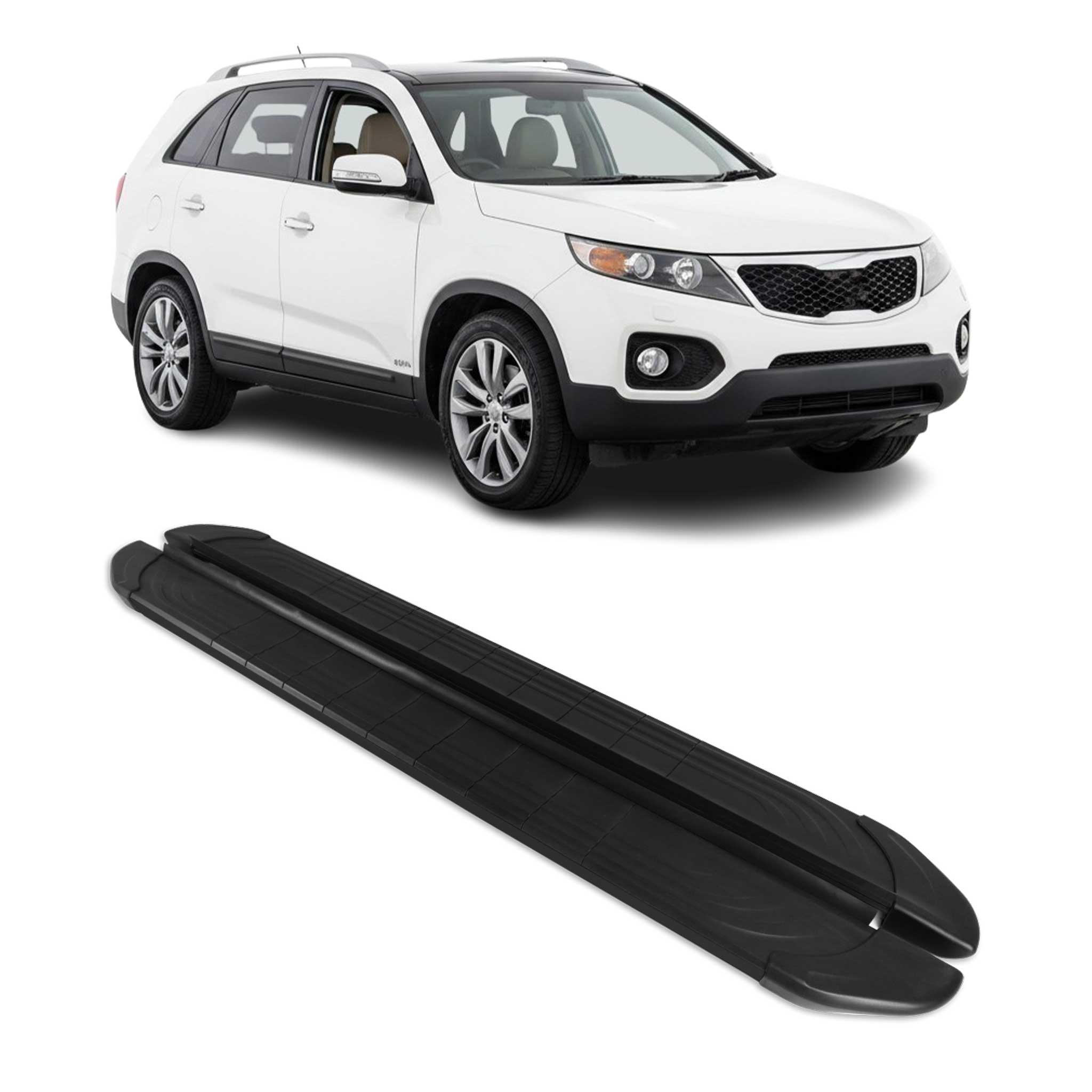 Marchepieds Latéraux pédale pour Kia Sorento 2009-2013 2Pcs Aluminium Noir