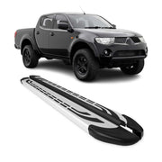 Marchepieds Latéraux pour Mitsubishi L200 Double Cab  2005-2014 Alu Gris L2 2Pcs