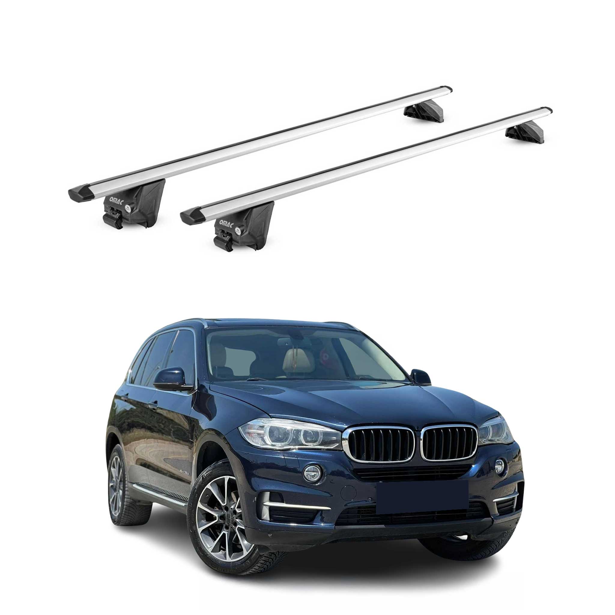 Barres de toit transversales pour BMW X5 F15 G05 2014-2025 Alu Gris 2 pièces ABE