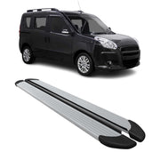 Marchepieds Latéraux pédale pour Fiat Doblo 2010-2021 L1 Aluminium Argent 2Pcs