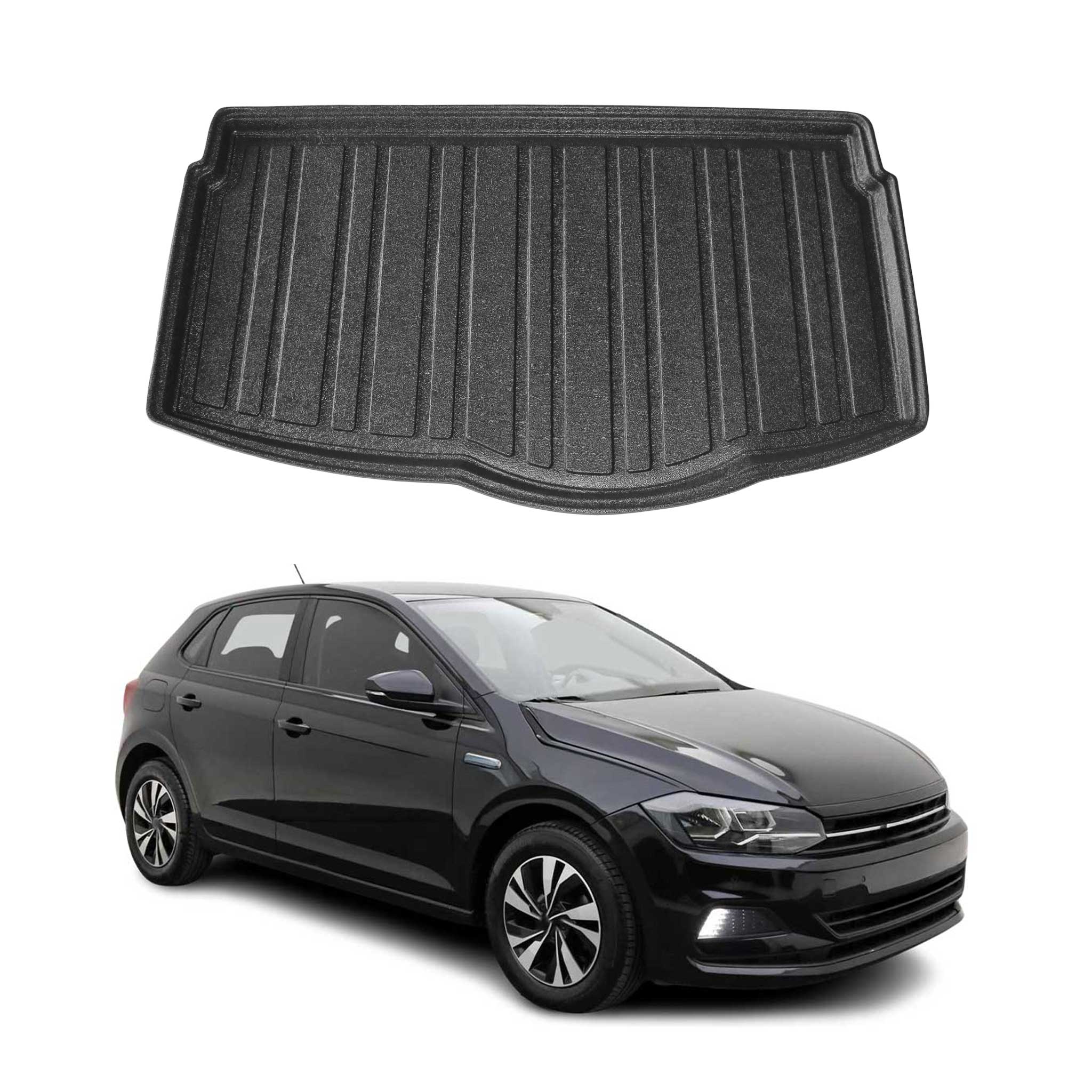 Tapis de Coffre pour VW Polo VI 2017-2026 HB en TPE Noir