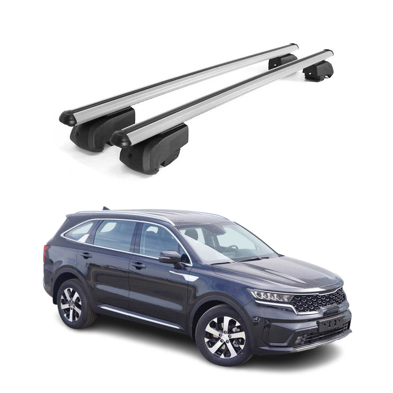 Barres de toit Transversales pour Kia Sorento 2020-2023 Aluminium Gris ABE