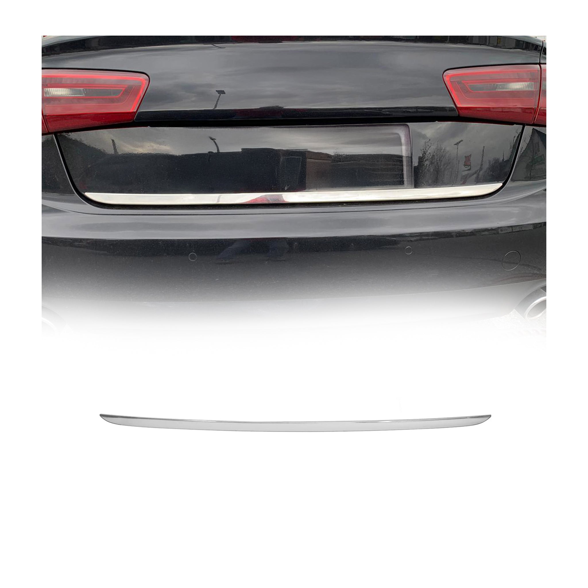 Garniture de hayon coffre pour Audi A6 C7 Berline 2011-2015 PRE FL acier inox
