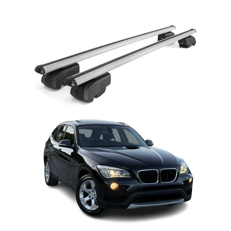 Barres de toit transversales pour BMW X1 E84 2009-2015 Aluminium Gris 2Pcs