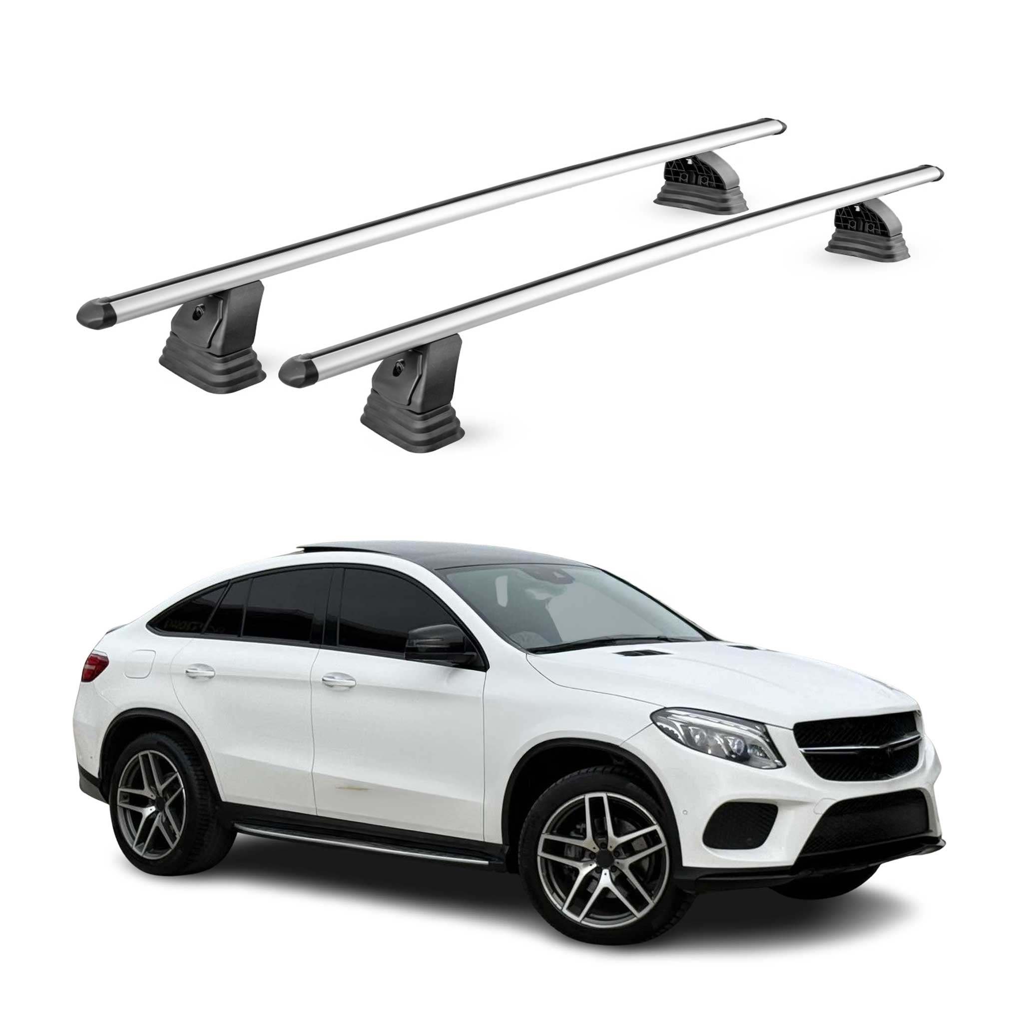 Barres de toit transversales Alu pour Mercedes GLE Coupè C292 2015-2019 Gris 2x
