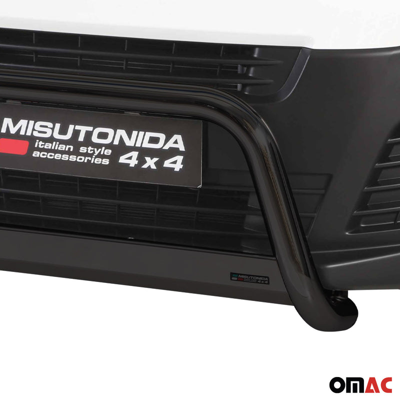 Pare-buffle Avant pour Citroen Jumpy Spacetourer 2016-2025 en acier inox Noir