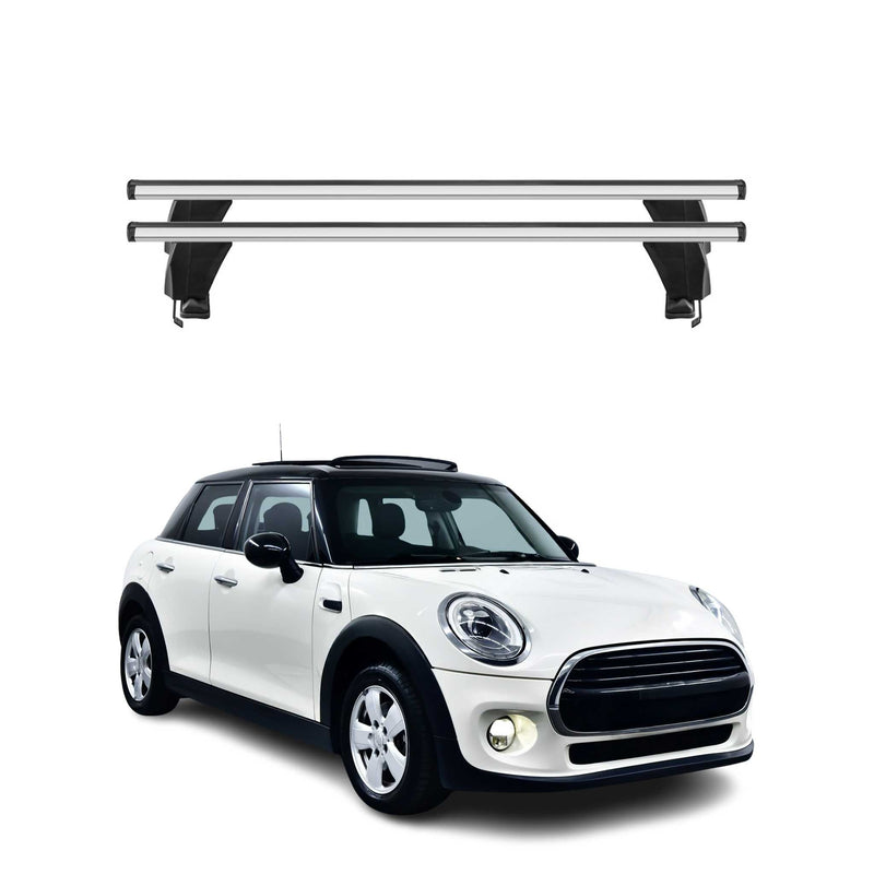 Menabo Barres de toit transversales pour Mini One Cooper 2014-2018 Porte-Bagage en Alu lisse Argent 5Dr 2x TÜV
