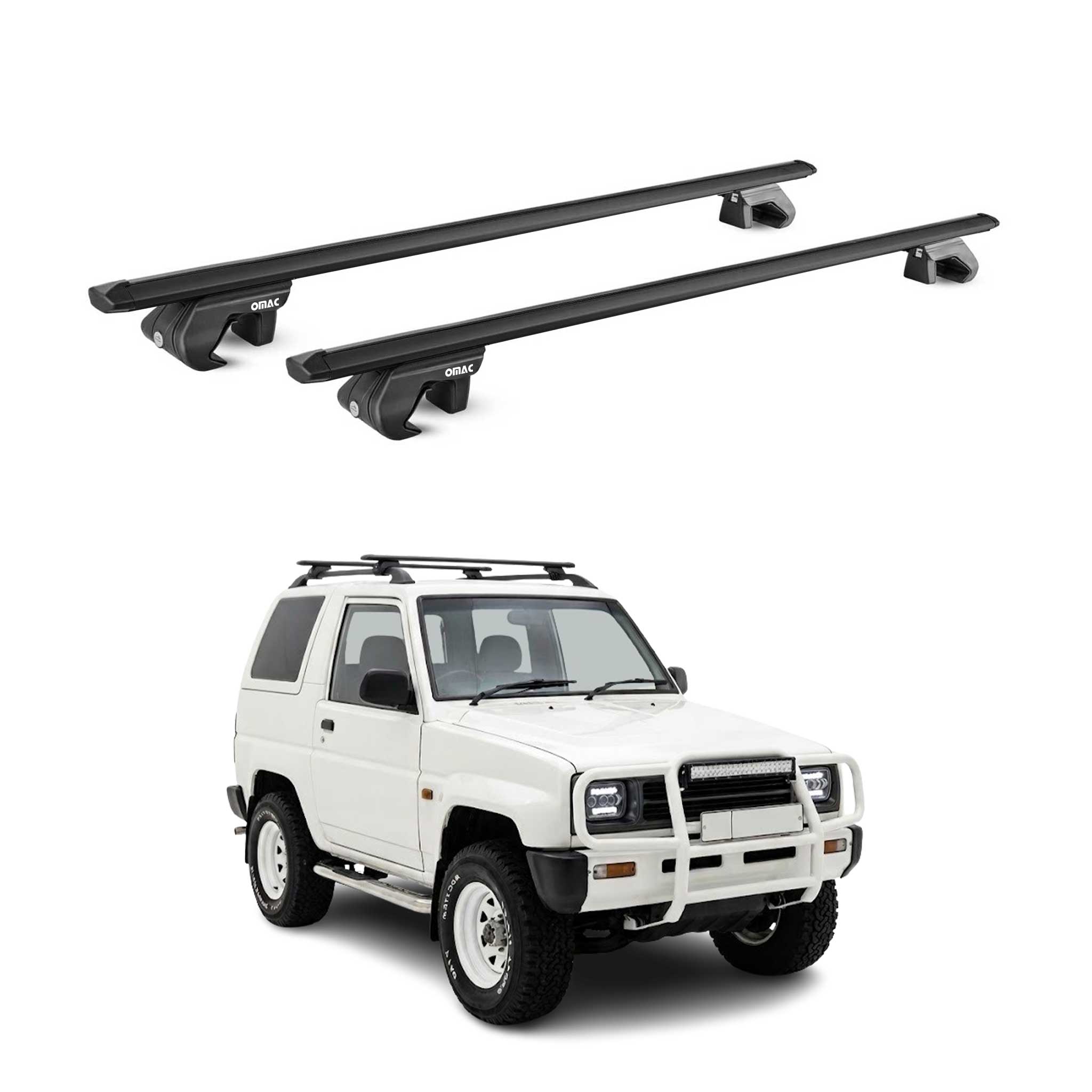 Barres de toit transversales pour Daihatsu Feroza 1989-1998 Aluminium Noir ABE
