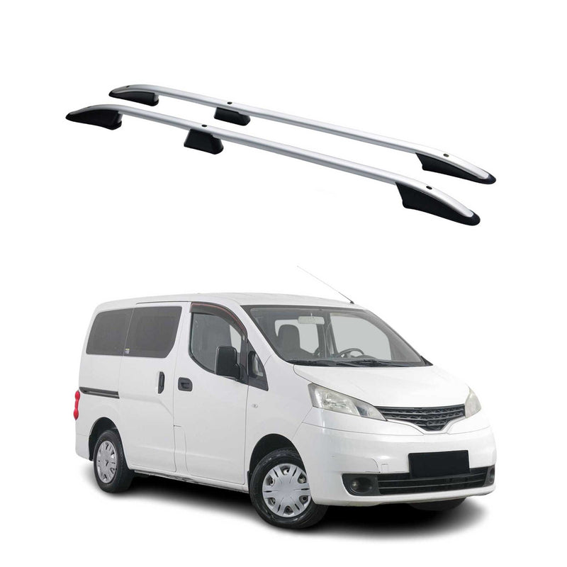 Barres De Toit Longitudinales pour Nissan NV200 2010-2024 Alu Gris 2x