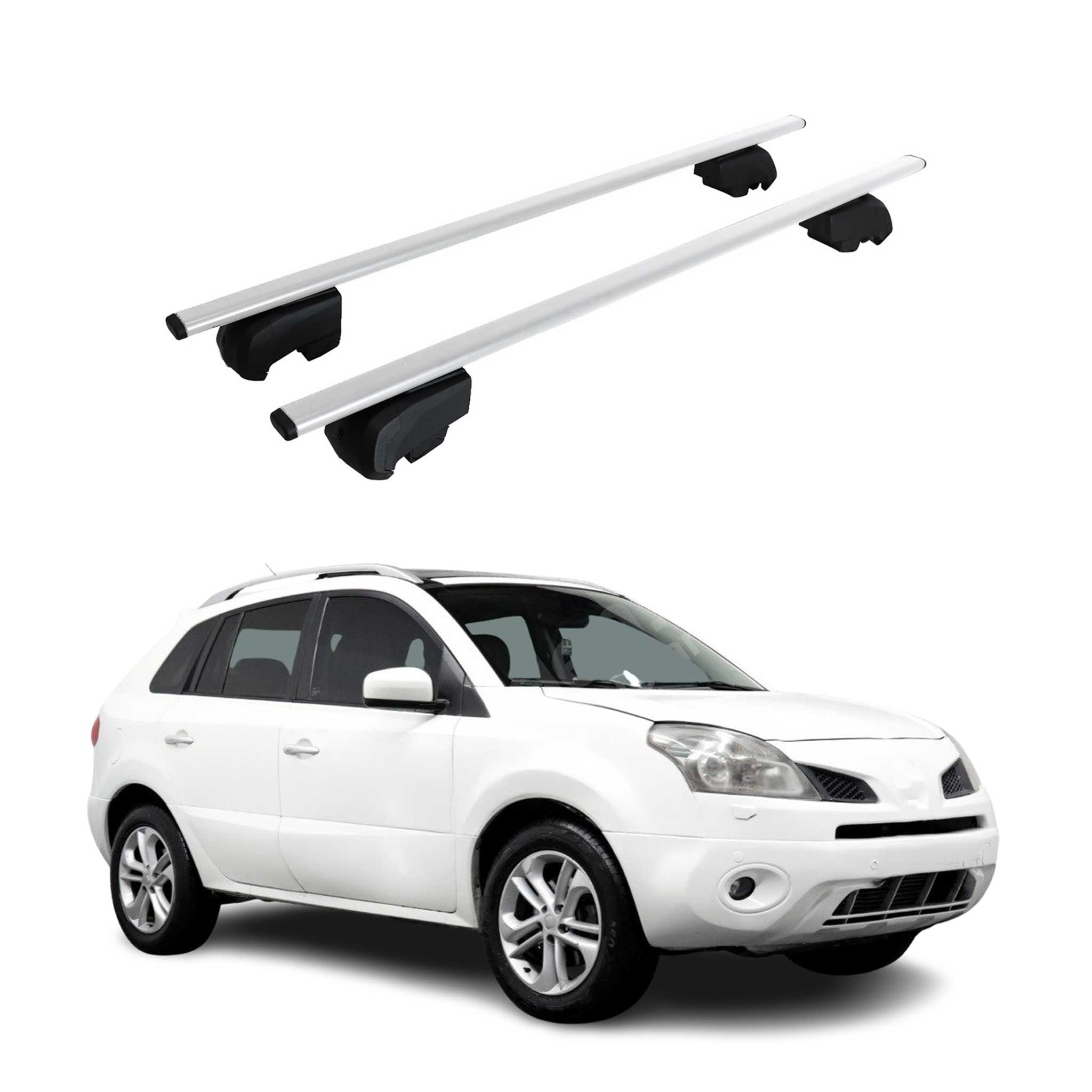 Barres de toit Transversales pour Renault Koleos I 2011-2015 Facelift Fer Gris