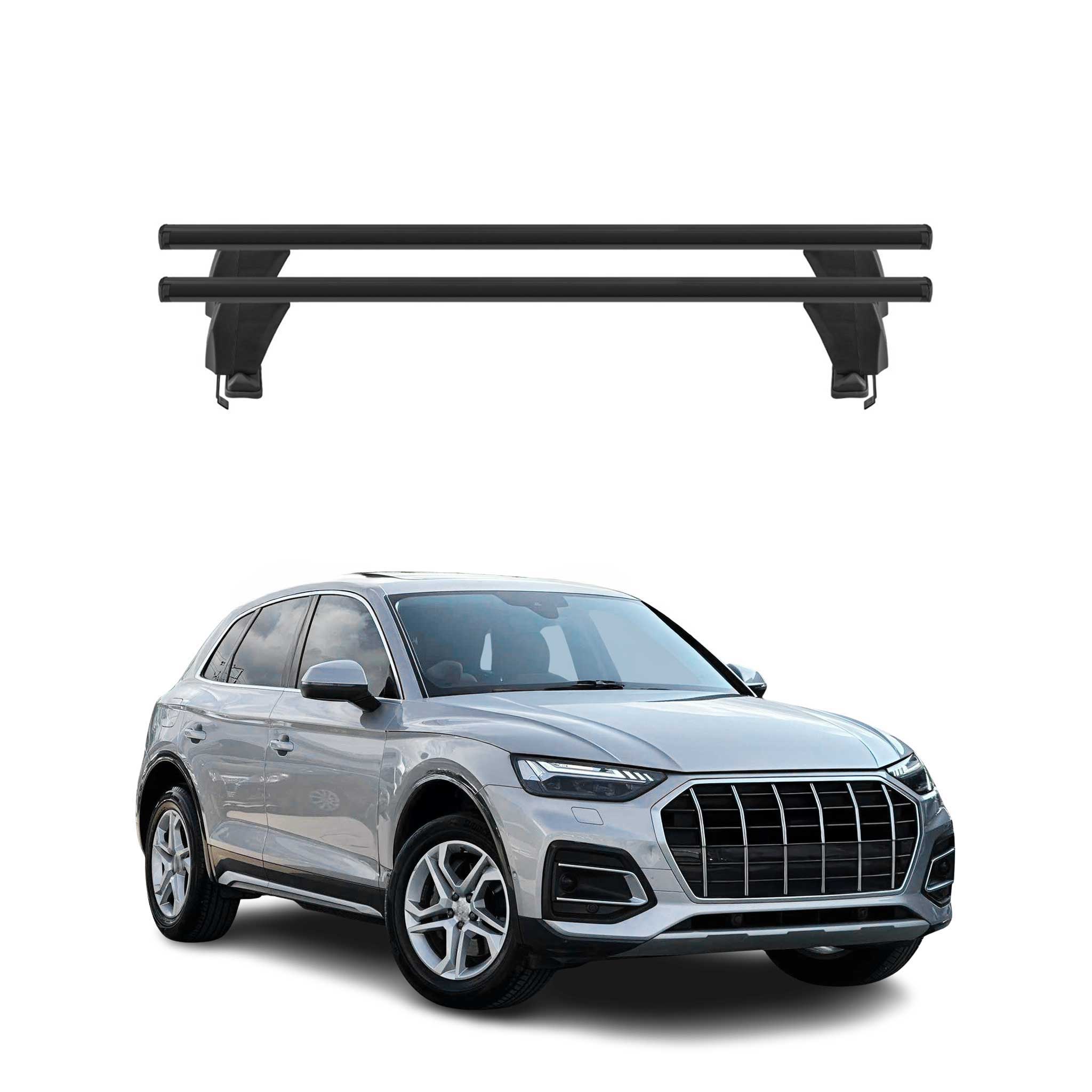 Menabo Barres De Toit Transversales pour Audi Q5 FYT 2021-2025 Facelift Noir Alu
