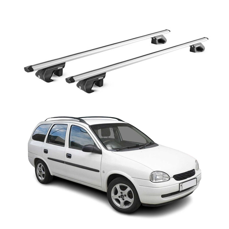 Barres de toit transversales pour Opel Corsa B Break 1993-2000 Alu Gris 2x ABE