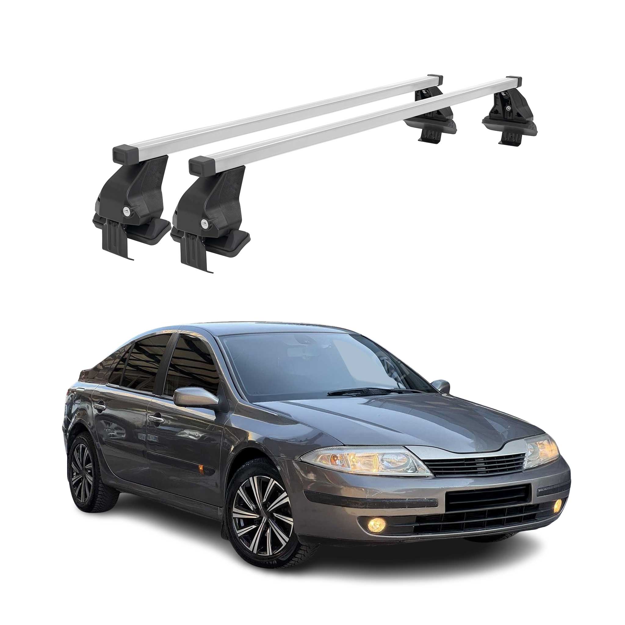 Barres de toit transversales pour Renault Laguna II 2000-2008 Acier Gris