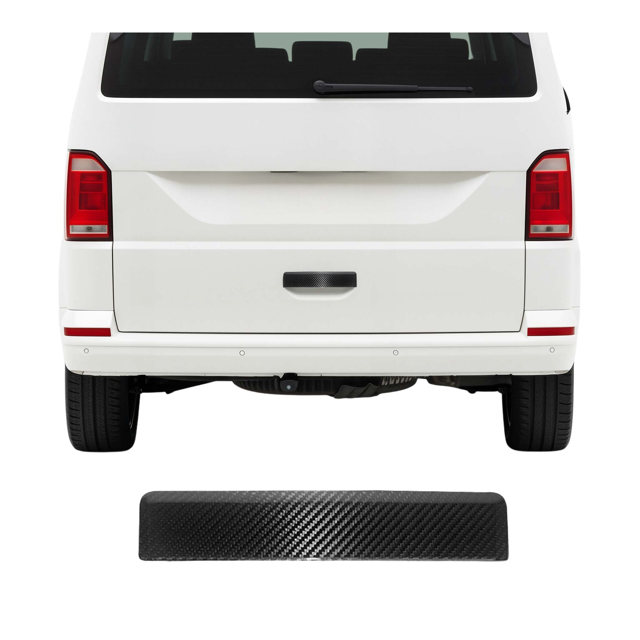 Couverture de poignée de porte Hayon pour VW Multivan T6 Carbone Noir