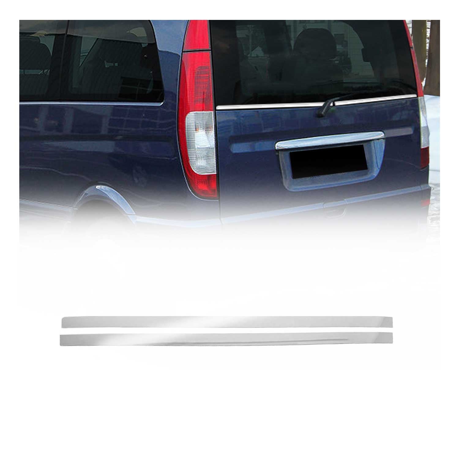 Garniture de Fenêtre de Hayon pour Mercedes Vito W639 2003-2014 Acier Inox 2Pcs