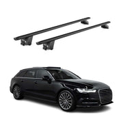 Barres de toit transversales pour Audi A6 SW C7 2011-2018 Alu Noir 2 pièces ABE