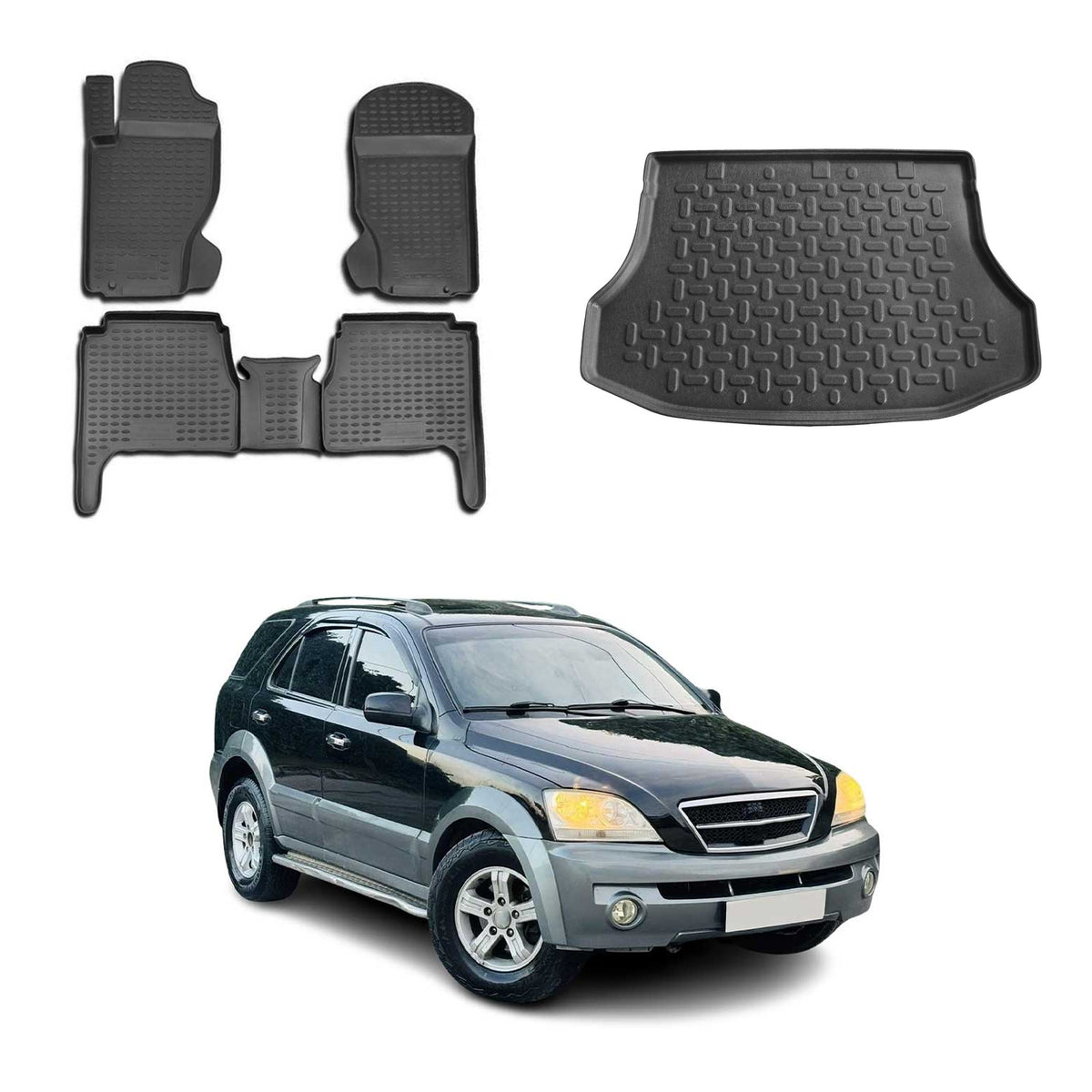 OMAC Kit Tapis de Sol et Coffre pour Kia Sorento mk1 2002-2009