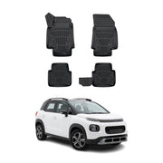 Tapis de sol pour Citroen C3 Aircross 2017-2024 Noir 3D en Caoutchouc TPE 4Pcs