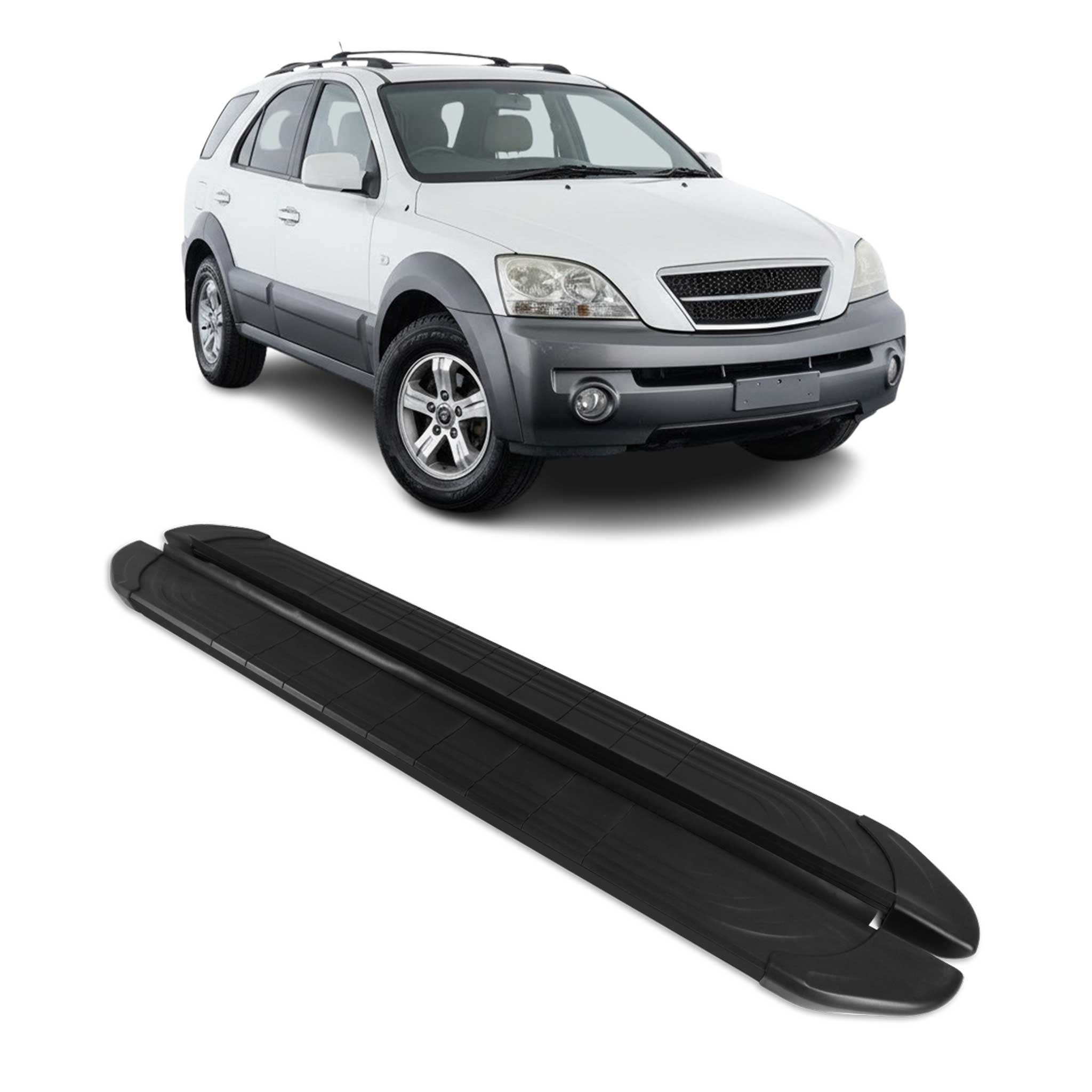 Marchepieds Latéraux pédale pour Kia Sorento 2002-2009 2Pcs Aluminium Noir