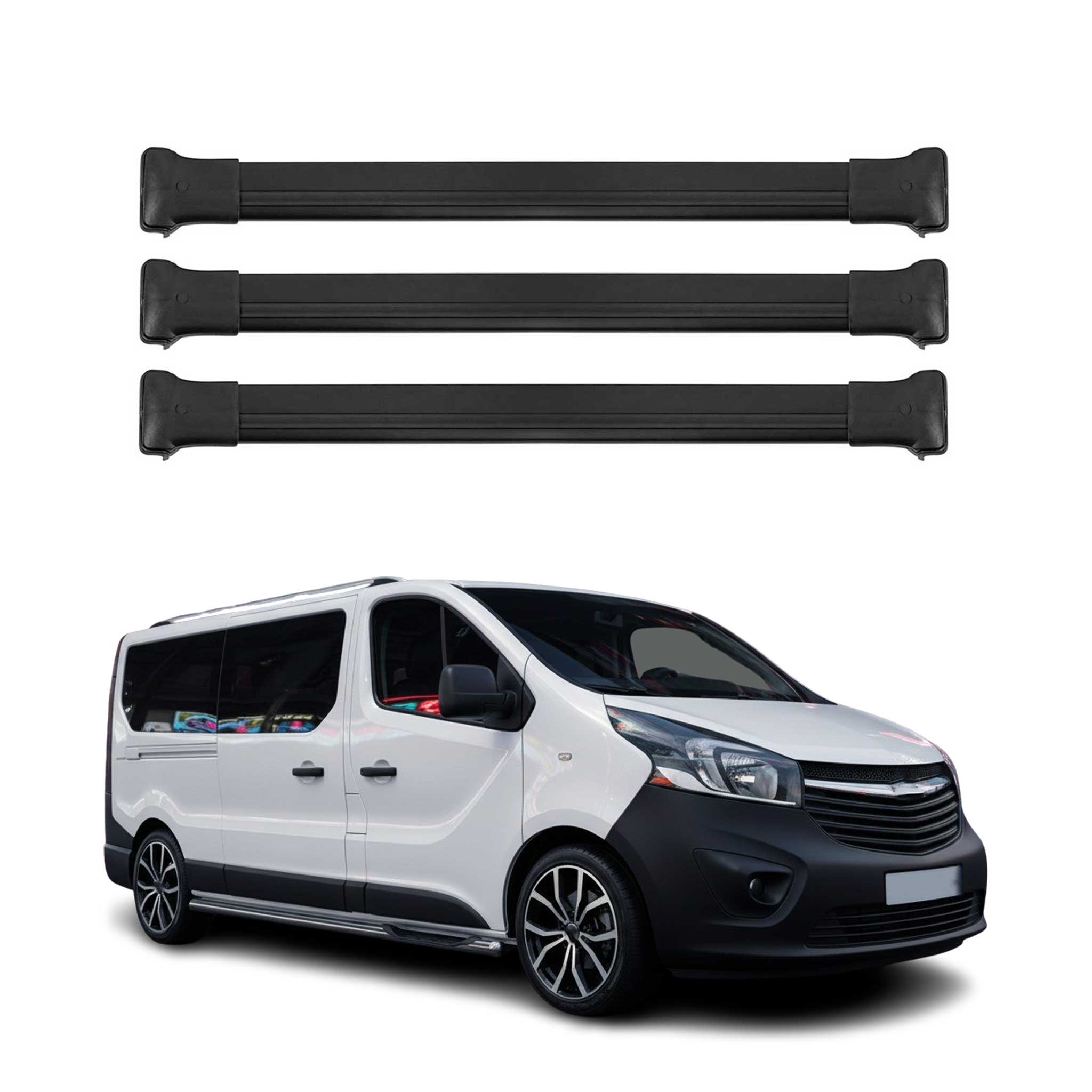 OMAC Barres de toit en aluminium pour Fiat Talento 2016-2020 Noir 3x