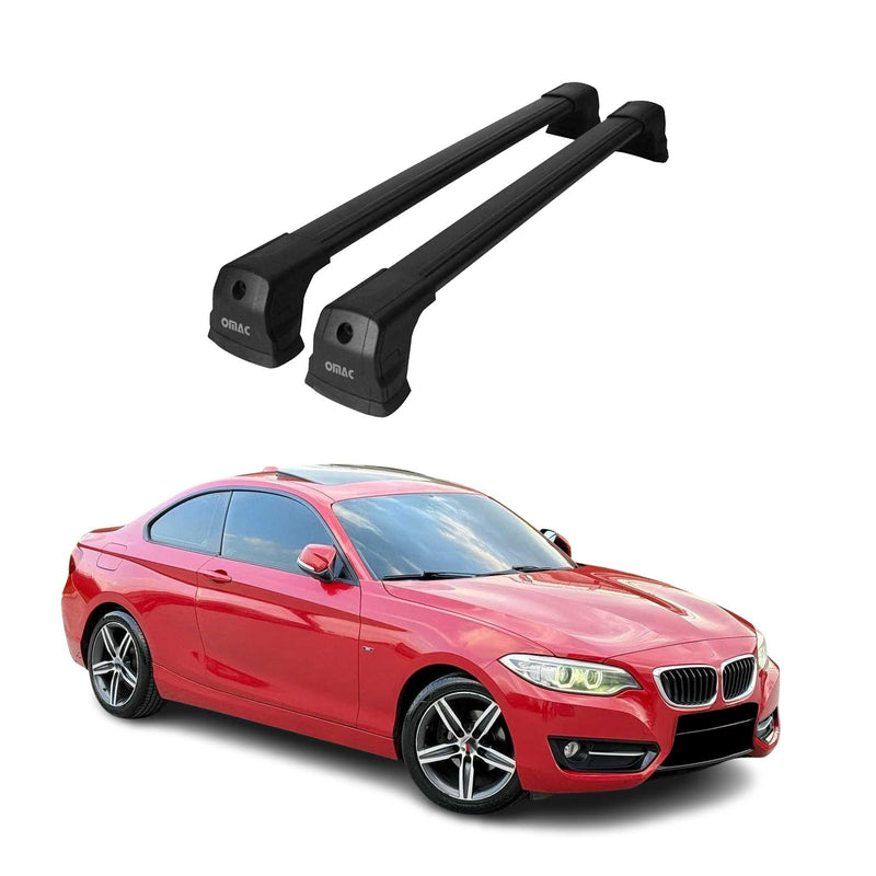 Barres de toit transversales pour BMW Série 2 F22 Coupé 2012-2021 Aluminium Noir