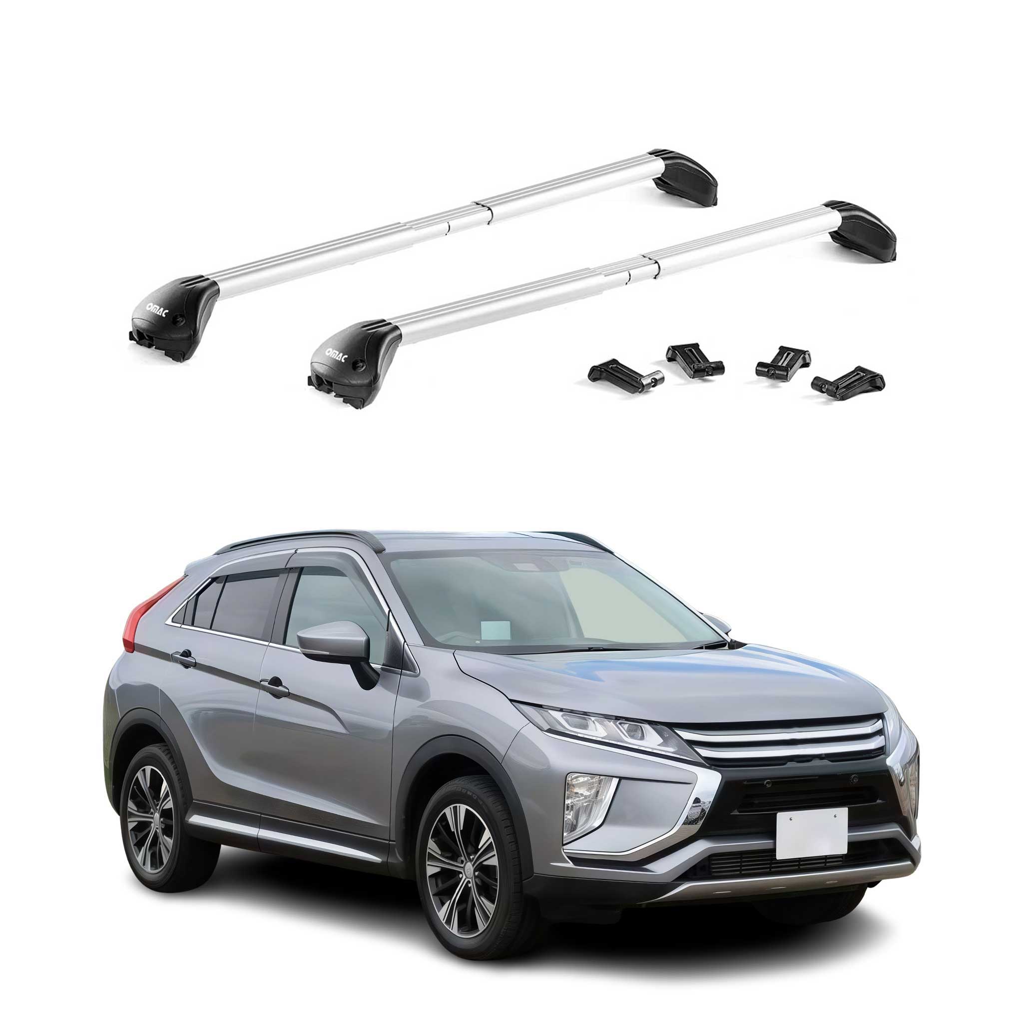 Barres de toit transversales pour Mitsubishi Eclipse Cross 2018-26 Gris 2x ABE