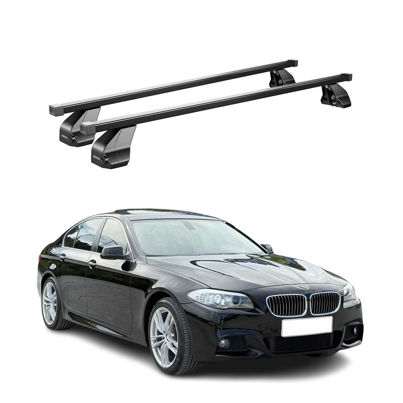 Barres transversales Menabo pour BMW Série 5 F10 Berline 2010-2016 inox Noir