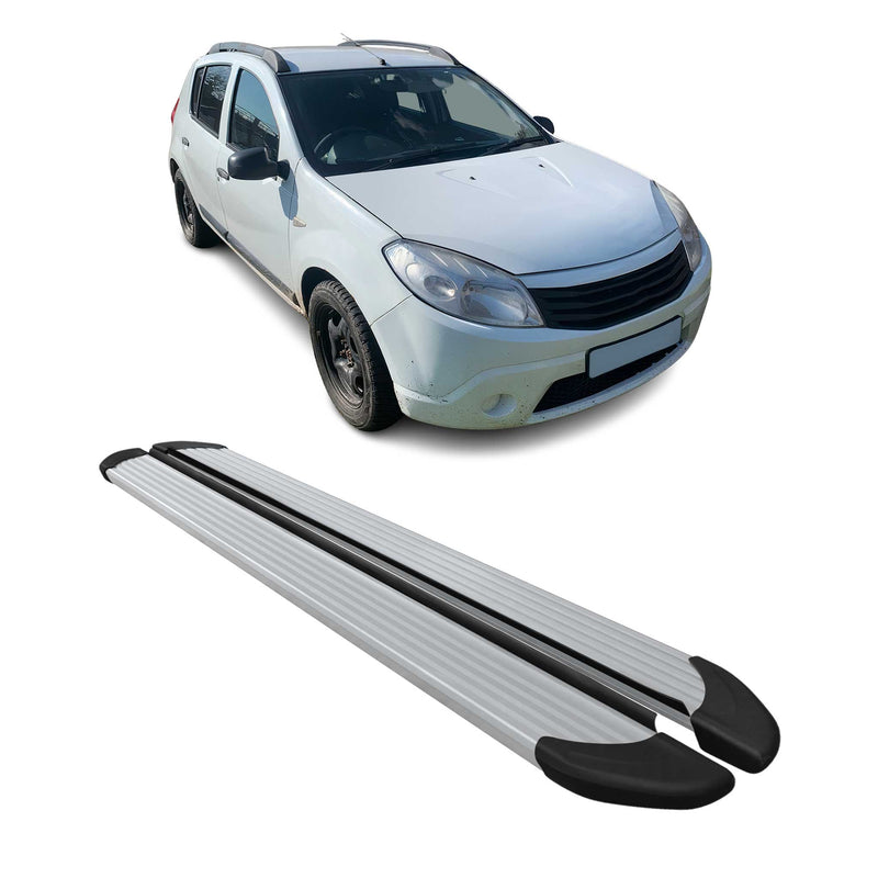 Marchepieds Latéraux pédale pour Dacia Sandero 2008-2012 Aluminium Argent 2Pcs