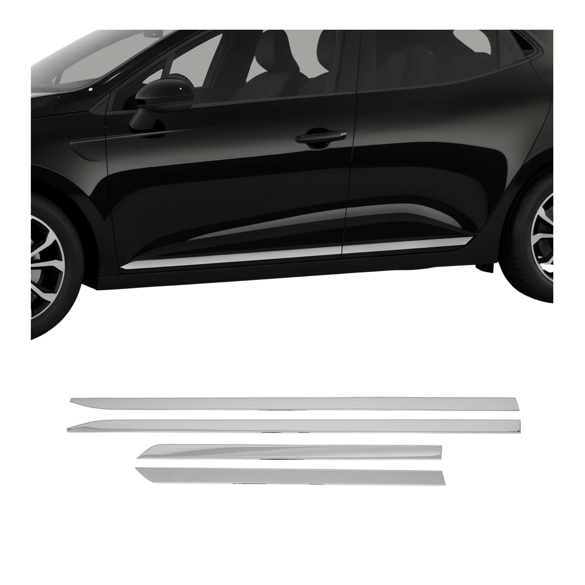 Garniture baguette de porte latérale pour Renault Clio 5 FL 2023-25 inox chromé