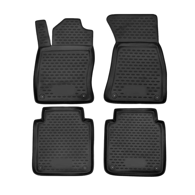 OMAC 3D Tapis de sol pour Audi A8 D3 Long version 2002-2010 caoutchouc Noir 4Pcs