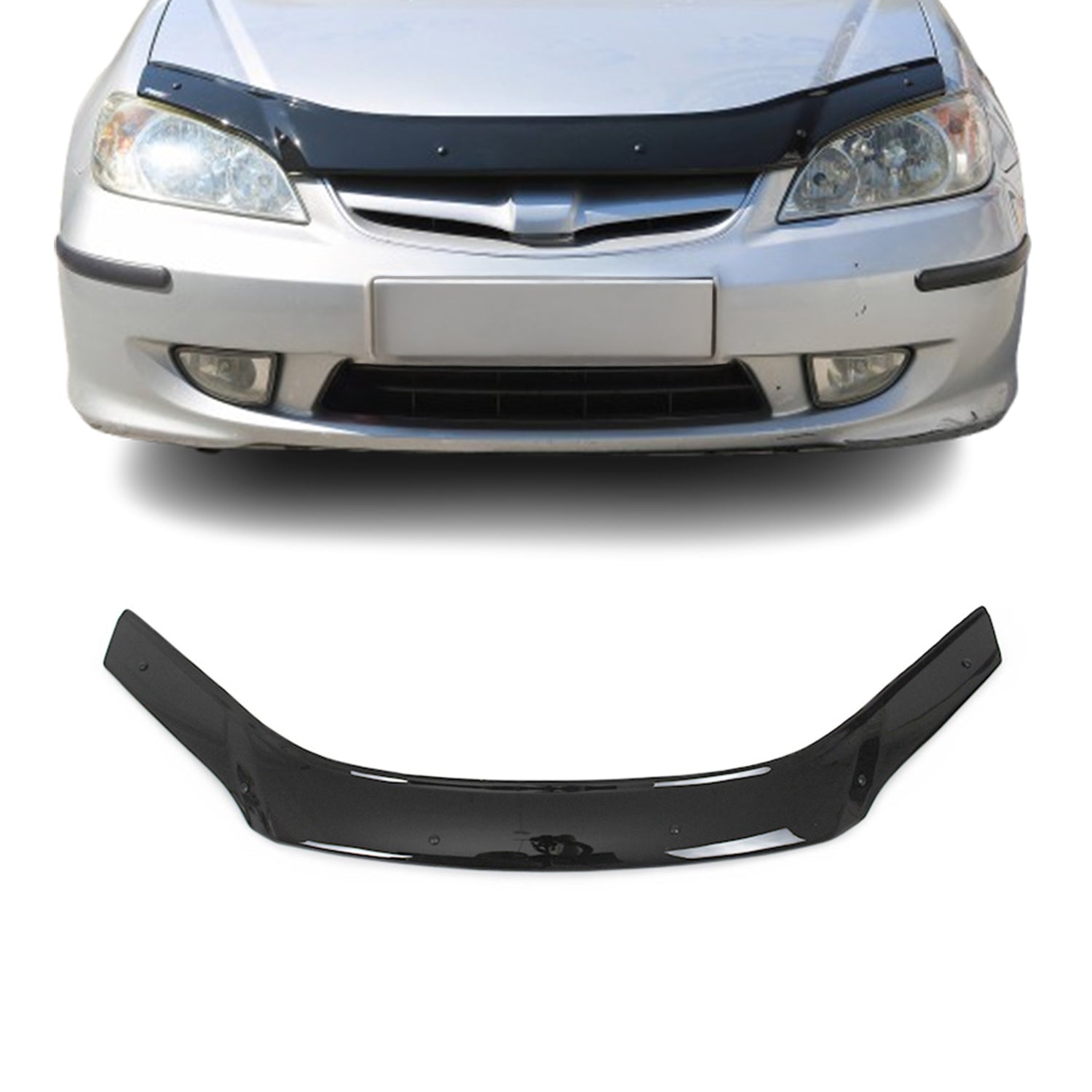 Deflecteurs d'air capot de voiture pour Honda Civic 2002-2006 Acrylique Noir
