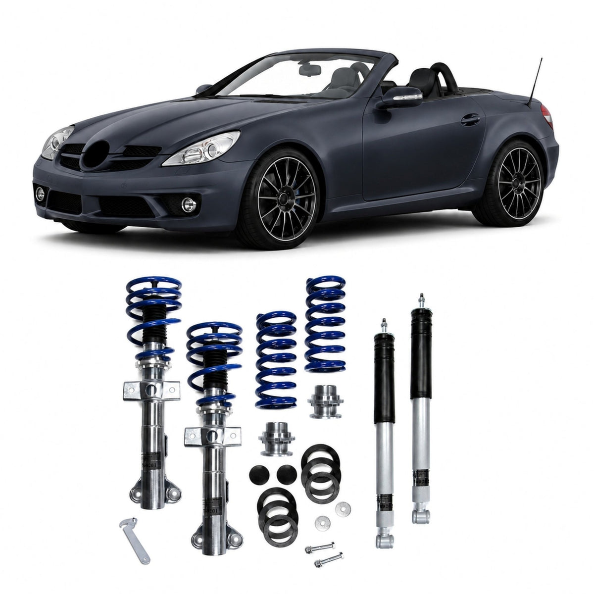 JOM BlueLine Combinés Filetés pour Mercedes Benz SLK R171 200 Kompressor 2004-2011