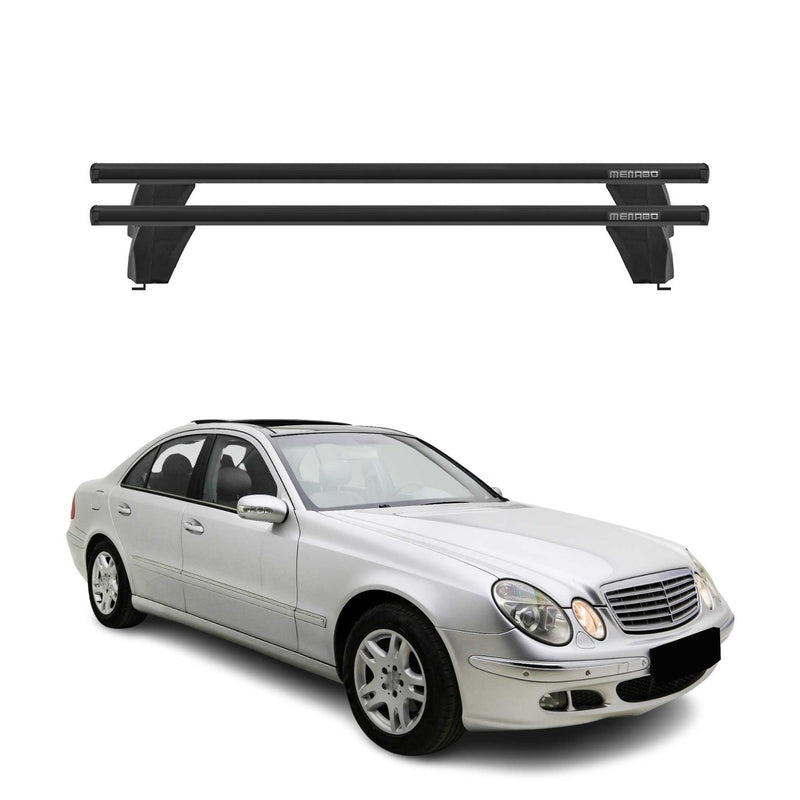 Menabo Barres de toit Transversales pour Mercedes Classe E W211 2002-2009 Noir