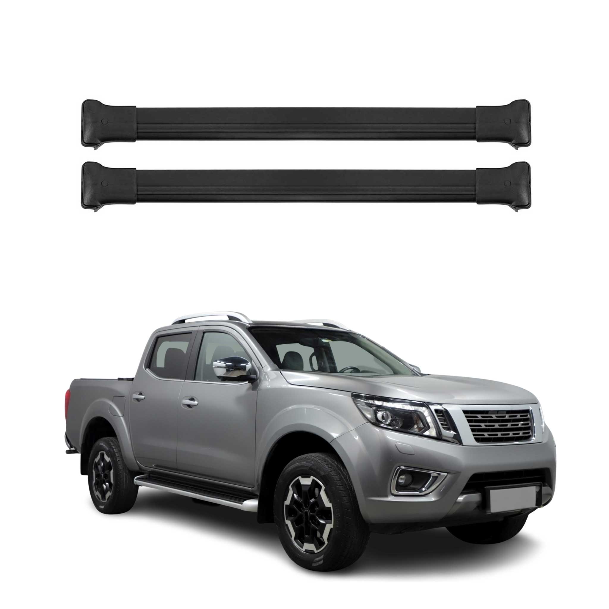 Barres de toit transversales pour Nissan Navara D23 2015-2023 Aluminium Noir