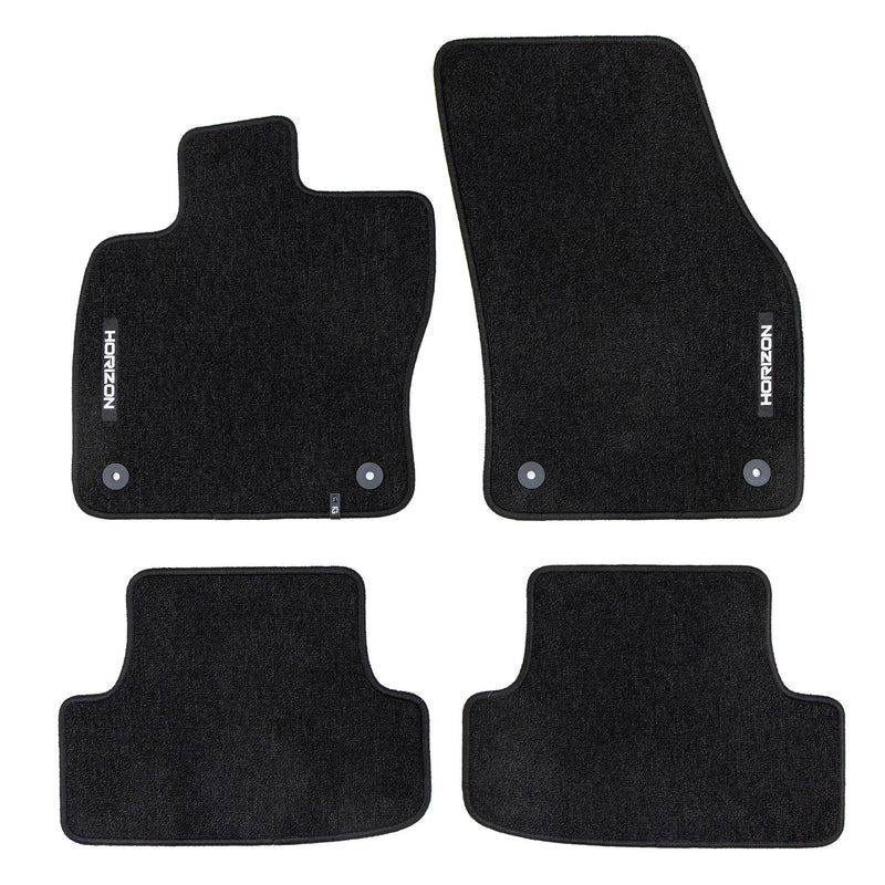 Tapis de Sol de Voiture pour Audi Q2 2016-2020 Pre-FL Velours Imperméable 4Pcs