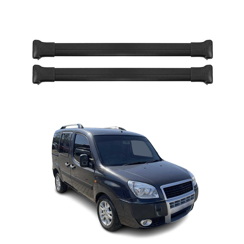 Barres de toit transversales pour Fiat Doblo 2000-2010 Aluminium Noir