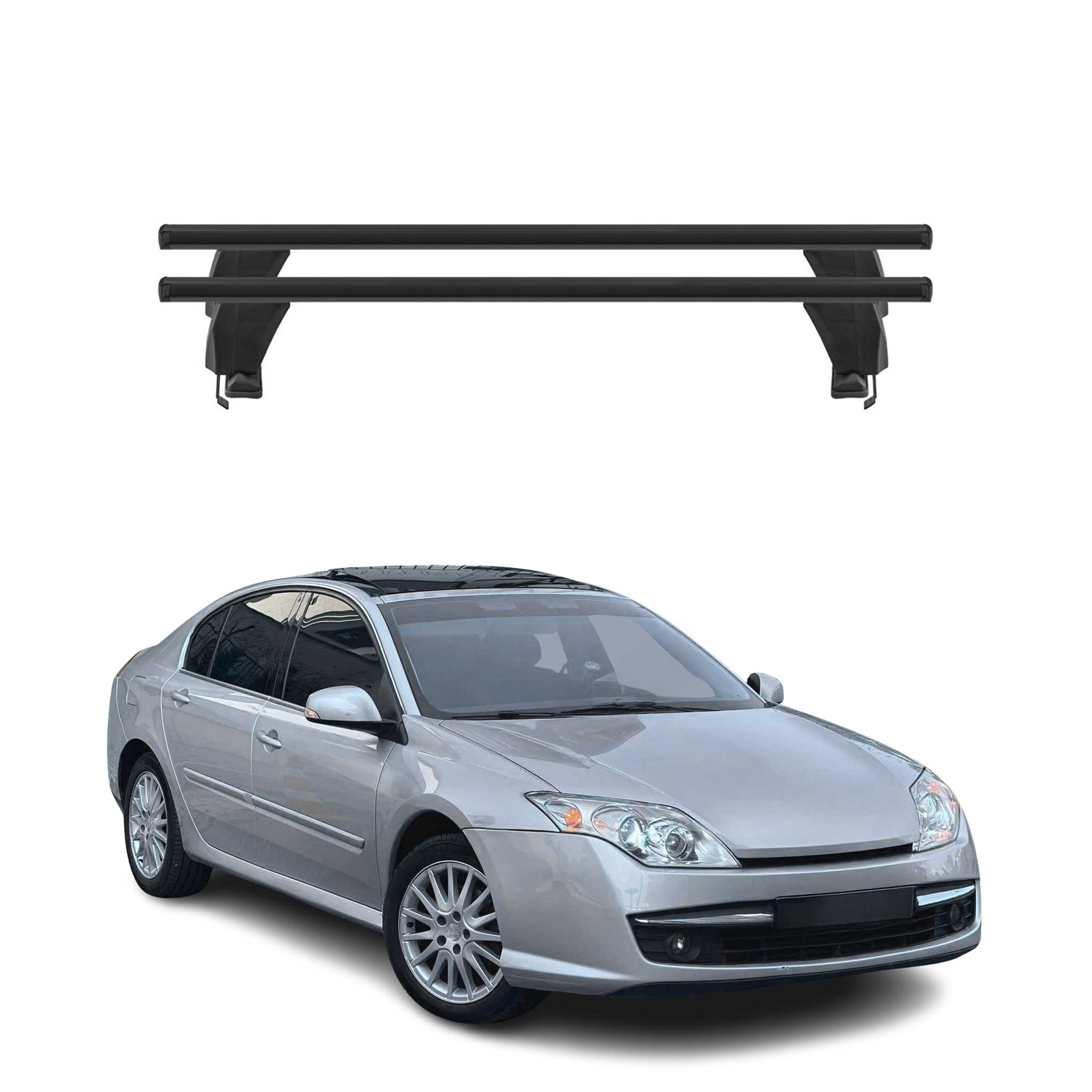 Menabo Barres de toit Transversales pour Renault Laguna III 2008-2015 Alu Noir