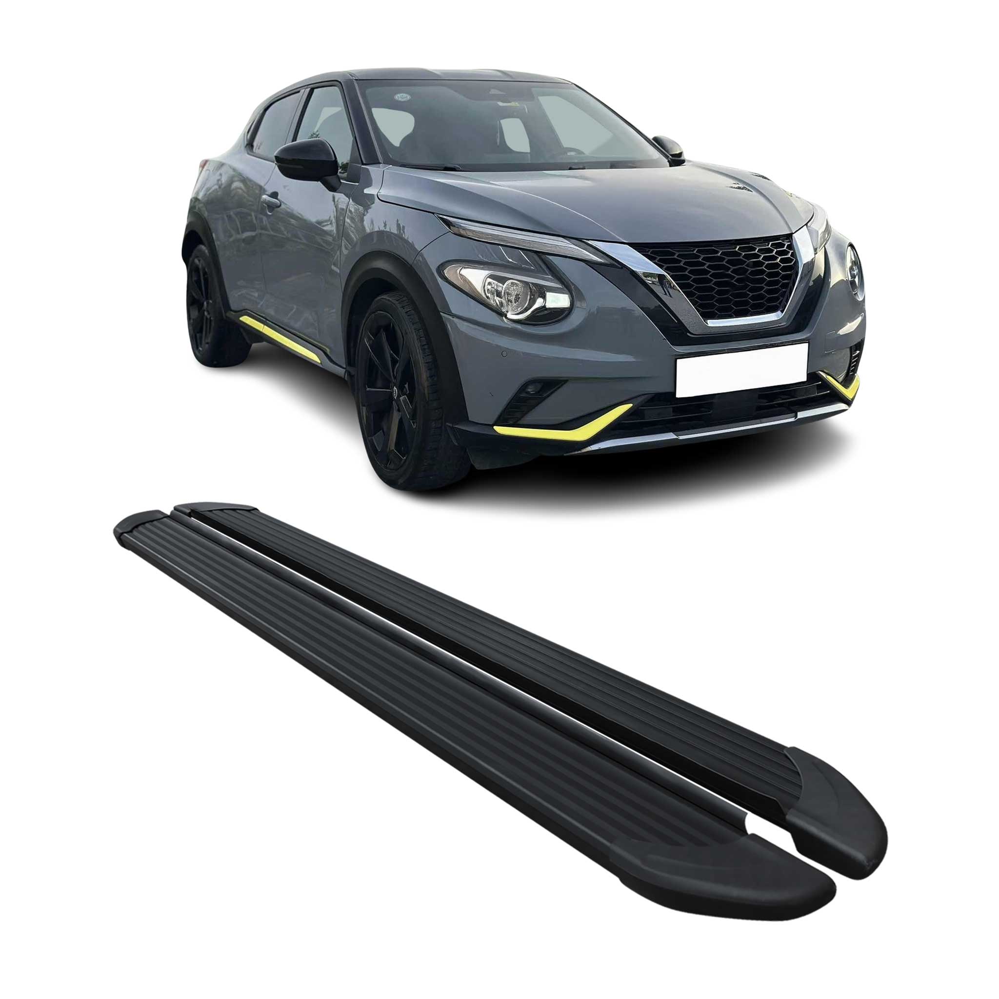 2019-2026 Nissan Juke II Marchepieds latéraux pédale Noir 2Pcs Aluminium