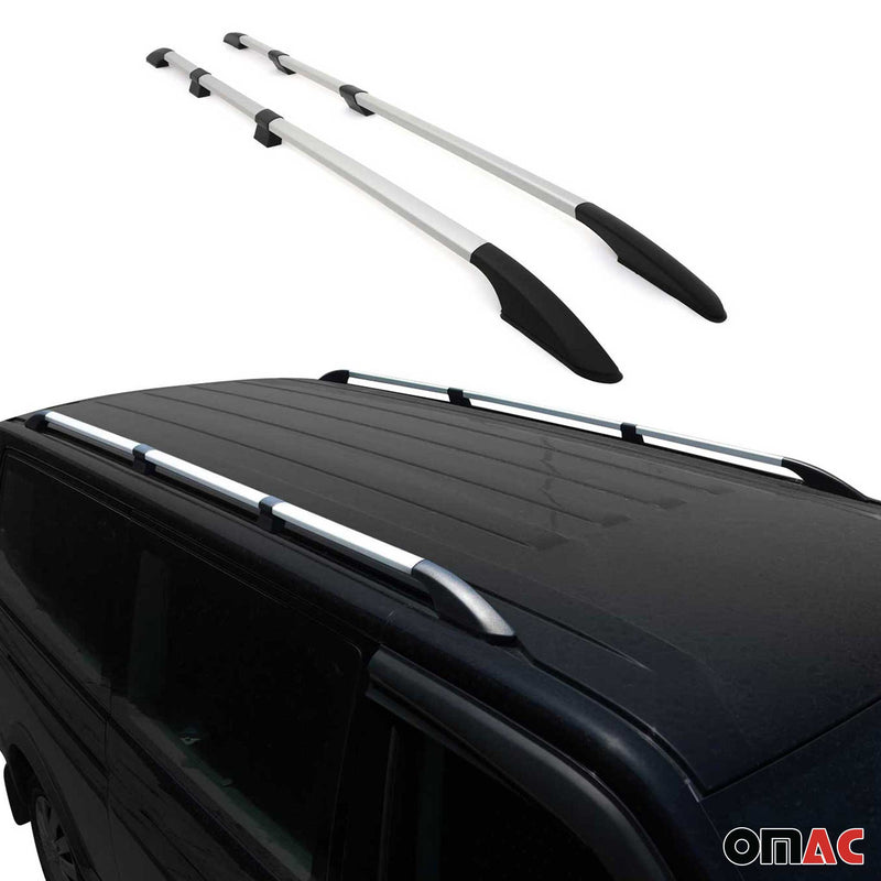 Barres de toit longitudinales pour VW Caddy 2015-2020 L2 Aluminium Gris