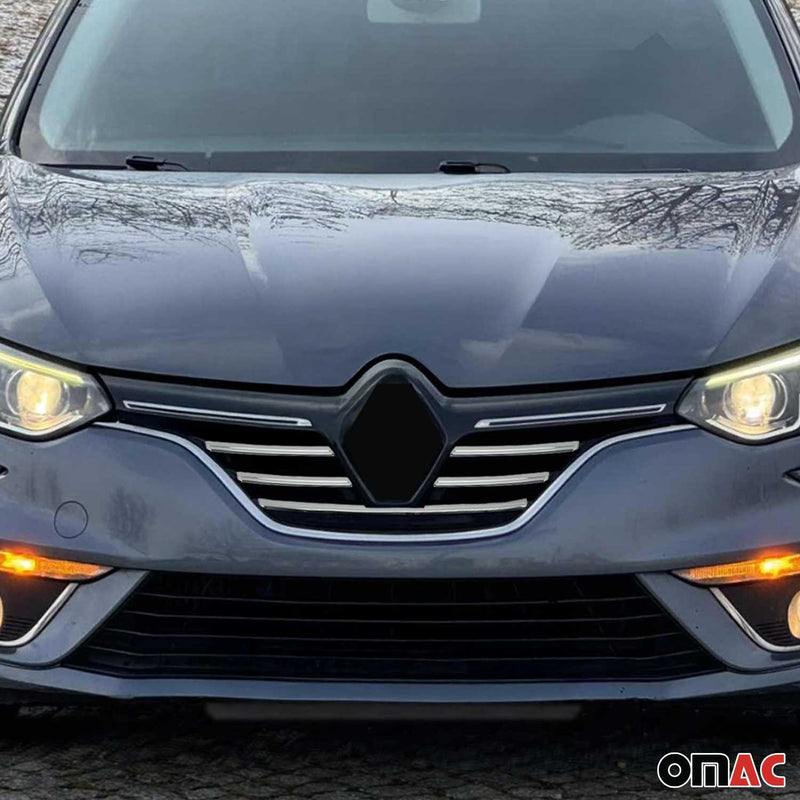 Moulure de Grille de Calandre pour Renault Megane IV 2016-2020 Chromé 5Pcs