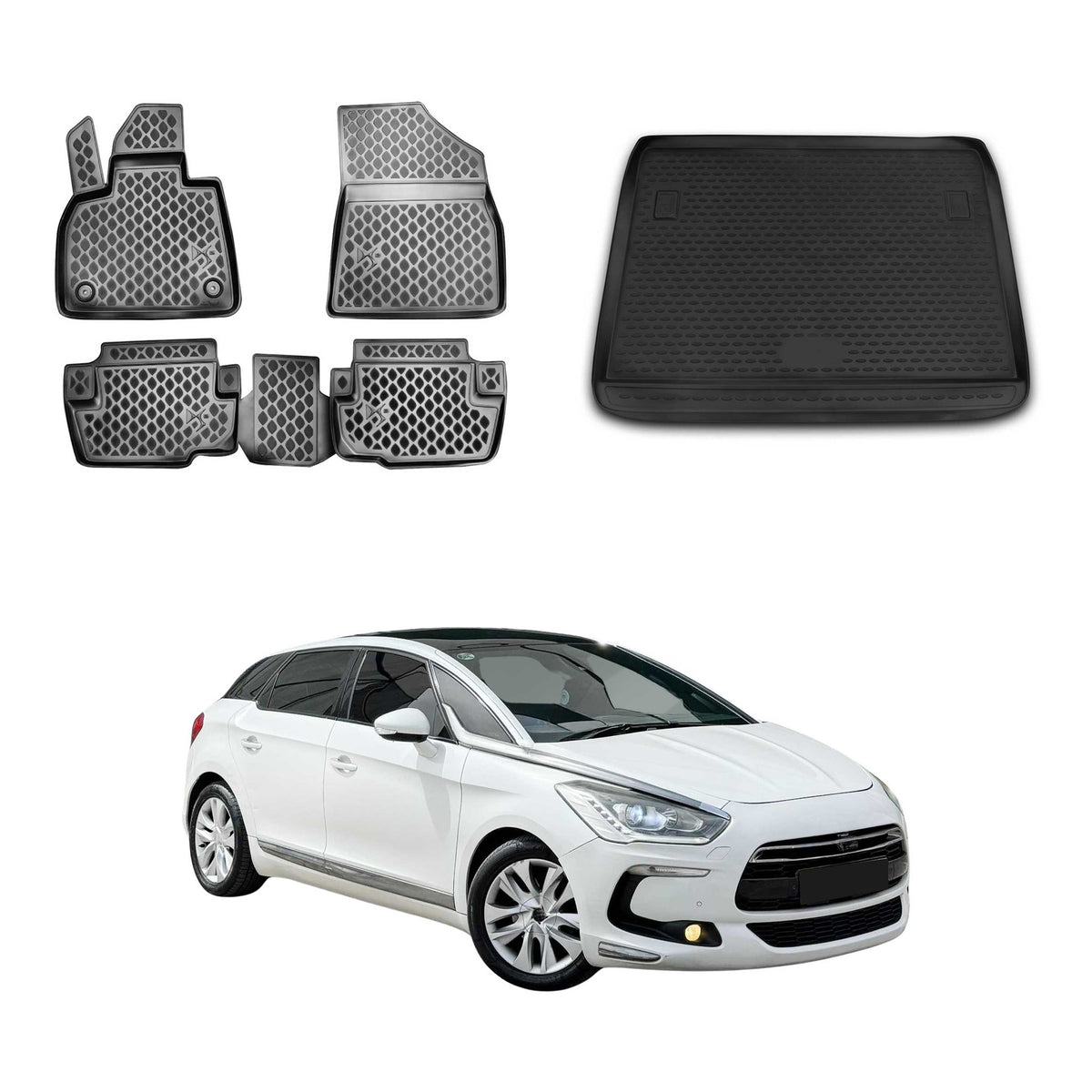 OMAC Kit Tapis de Sol et Coffre pour Citroen DS5 2011-2018